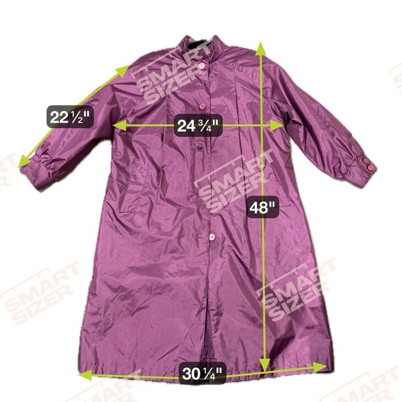 Vintage Chiango by Fleet Street Women’s Purple Trench Coat Jacket - Picture 9 of 9